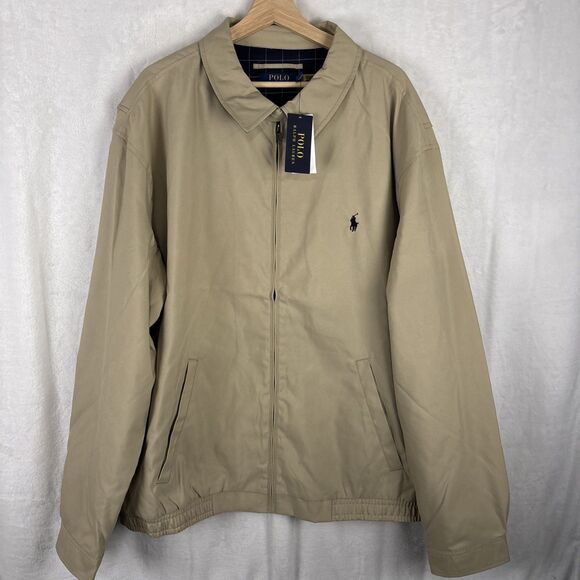 Ralph Lauren Mens Khaki Tan Bi Swing Jacket Navy Blue Pony Size 3XLT NWT - Picture 1 of 7